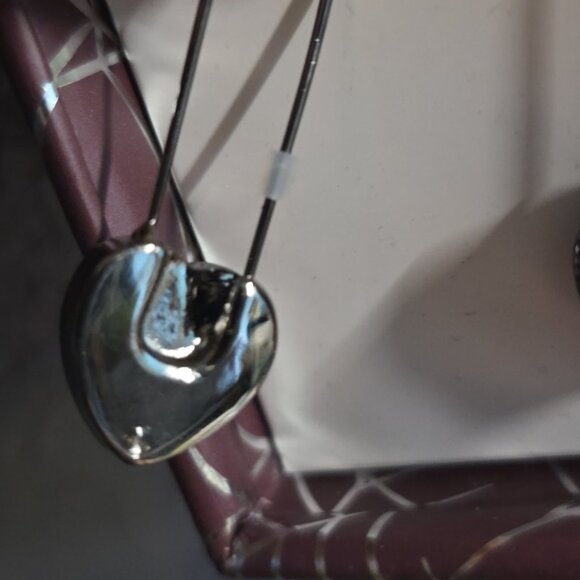 Betsey Johnson Safety Pin Drop Earrings Purple Heart - New in Box